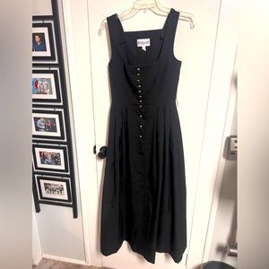 VINTAGE HOFER TYROL OKTOBERFEST DIRNDL PLAID LINEN BLEND WOMEN'S DRESS 36